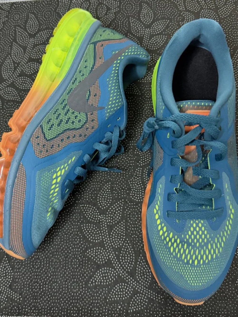 Nike Air Max 2014 'Night Factor' 621077-308 Volt Blue Men's Size 9.5